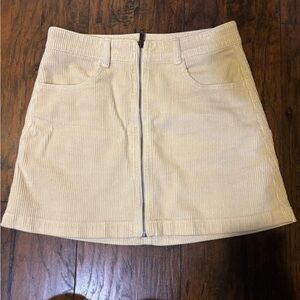 American Eagle Outfitters Beige Corduroy Mini Skirt